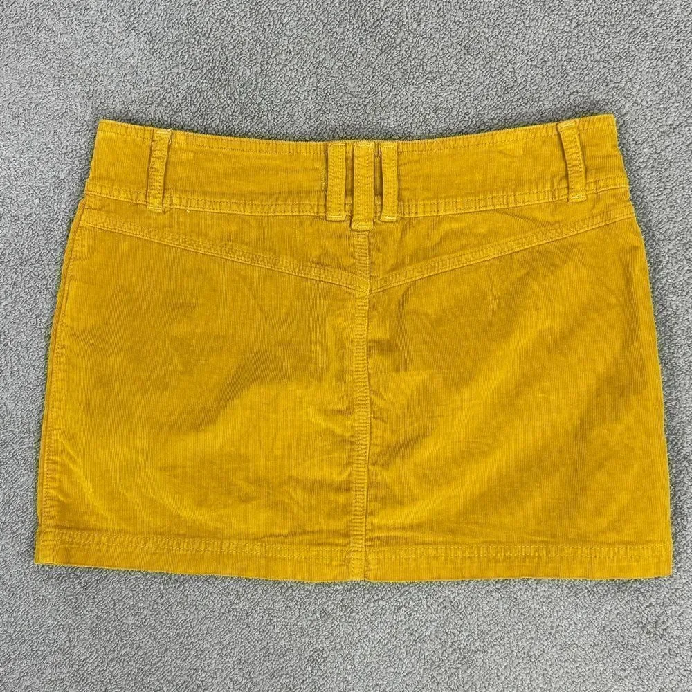 We The Free Free People Y2K Joanie Corduroy Button Up Micro Mini Skirt Yellow 29